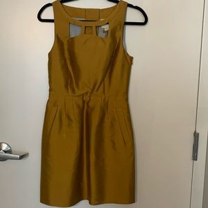 Anthropologie Golden Silk Dress